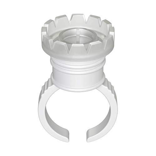 Diva Lashes 50 PCS Ring Attached Individual Eyelash Extension New Design Volume Lashes Speed Fan Making Glue Holder Lashing Tools Ring Grafting Quick Blossom Eyelashes Adhesive Stand (Cup with ring)