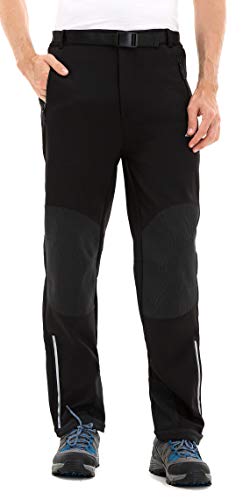 image for Clothin Men's Fleece-Lined Soft Shell Winter Pants - Ski Snow Insulate
