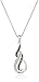 Amazon Collection Sterling Silver Black and White Diamond Twist Pendant Necklace (1/10 cttw), 18