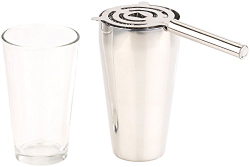 Rosenstein & Söhne Cocktail Shaker: Boston-Cocktailshaker-Set aus Edelstahl mit Glas, 6-teilig, 0,8 l (Cocktail Set) – Bild 3