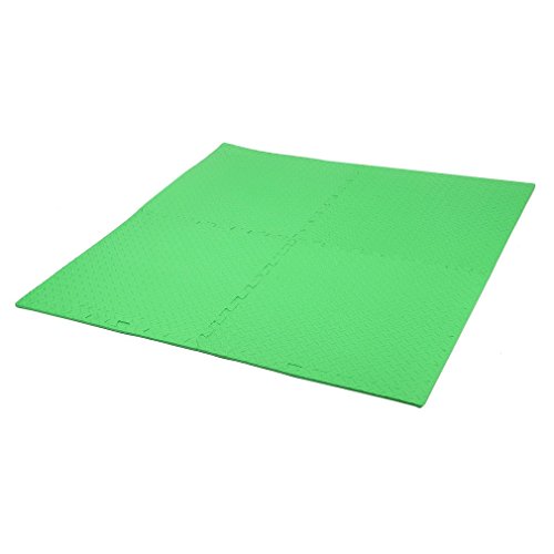Homgrace Interlocking Floor Mat, EVA Foam Puzzle Tiles, Protection Mats, Children’s Soft Foam Eva Play Mats Gym, Play Area, Exercise, Yoga (Green)