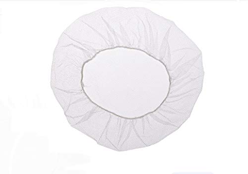 100 Pcs Disposable White Nylon Hairnets 24", Protective Hair Nets, Stretchable Mesh Hair Head Covers, Spun Bonded, Breathable, Lightweight, Non-Woven Caps, Food Service, Lab Work, Hospital, Tattoo