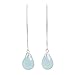 NOVICA Artisan Handmade Chalcedony Dangle Earrings .925 Sterling Silver White Thailand 'Sublime'