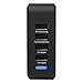 EZOPower 20W 4-Port 4A High Output USB Wall Travel Charger Adapter - Black
