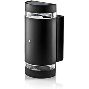 Hyperikon LED Porch Sconce Light, 12W Cylinder, Modern Outdoor Wall Lamp, 4000K Daylight, Black, Photocell, UL