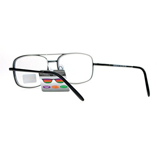 SA106 Rectangular Metal Frame Multi 3 Focus Progressive Reading Glasses Gunmetal 2.0