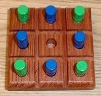 Set of Two Handcrafted Wooden Tic Tac Toe Games
