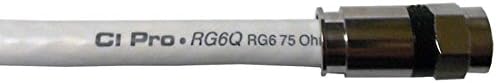 Monster Cable RG-6 Coaxial Cable Quad Shielded 12' FT with Compression F-Connectors RG6Q Shield INTERCONN Jumper Digital 75 Ohm, HDTV High Resolution, UL Listed