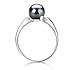 Black 6-7mm AAA Quality Freshwater 925 Sterling Silver Cultured Pearl Ring - Size-8