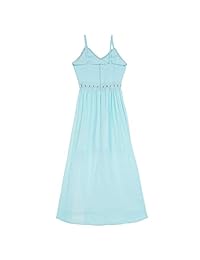 Amy Byer Maxi vestido sin mangas con cintura de encaje para niña