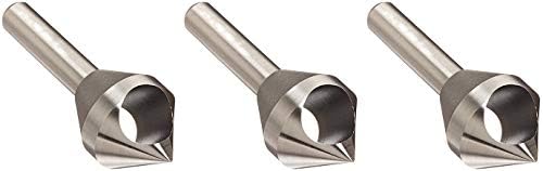 KEO 53512 Cobalt Steel Single-End Countersink, Uncoated (Bright) Finish, 82 Degree Point Angle, Round Shank, 5/16" Shank Diameter, 1/2" Body Diameter (3-(Pack))