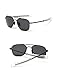 WPF Retro Polarized Sunglasses Aviator Sun Glasses for Men (As Picture, Black Frame Black Grey Lens)