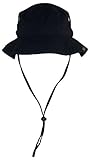Solid Wing Floppy/Bucket Summer Hat W/Snap Up Sides, Chin Strap & Mesh Air Holes