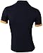 jeansian Mens Dress Casual Slim Fit Short Sleeve T-Shirts D313 Navy L