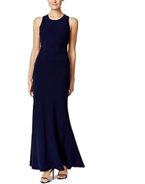 Calvin Klein Twilight Women Cutout Racerback Ball Gown Blue 2