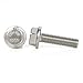 M6 x 12mm Flanged Hex Head Bolts Flange Hexagon Screws, 304 Stainless Steel 18-8, Plain Finish, 25 PCS