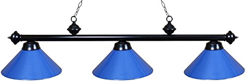 Ozone Black Pool Table Light with Blue Shades - Thumbnail 2