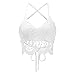 Romacci Women Crochet Tank Camisole Lace Vest Blouse Bralette Bra Crop Top
