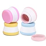 Silicone Cream Jars Travel Cosmetic Containers with Sealed Lids 20ml Squeezable Toiletry Case for Shampoo, Lotion, Conditioner (4 Pack)