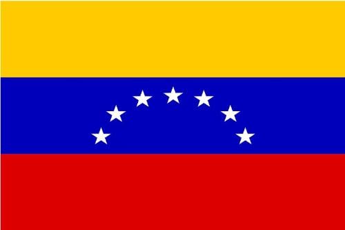 VENEZUELA 7 STAR CIVIL FLAG &amp; ENSIGN, 3'X5' old plain no crest