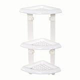 Zenna Home 480W, Corner Bath and Shower Caddy, White