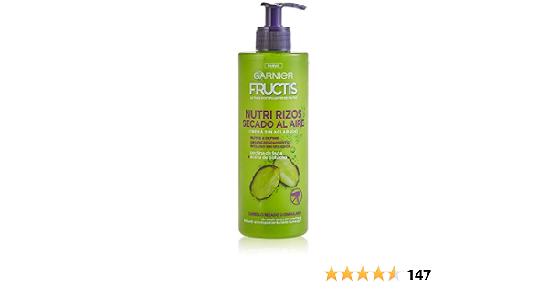 Amazon.com: Fructis Nutri Nutri Rizos Secado Al Aire Crema Sin Aclarado 400  Ml : Belleza y Cuidado Personal