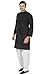 Cotton Traditional Mens Kurta Pyjama Indian Clothing (Black, XL)