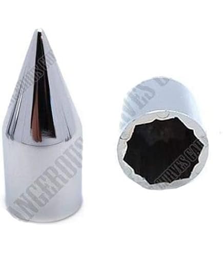 10 Chrome Spike Hex Nut Covers – Press-On, 5/8" Flat Top – For Cars, Trucks & Motorcycles