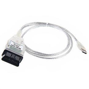 MINI-VCI J2534 OBDII to USB Car Diagnostic Cable Cord for Toyota TIS (Translucent White)