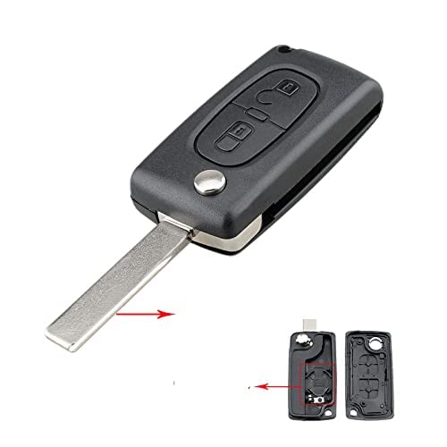 Remote Flip Car Key for Peugeot 207 307 308 407 607 807 2/3/4 Buttons HU83/VA2 for Citroen C2 C3 C4 C5 C6 Car Key Cover (2 Buttons Hu83 536)