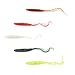 RUNCL Anchor Box - Curved Tail Grubs, Swimbaits, Soft Fishing Lures - Ribbed Design, Shrimp Flavor - 4in, Several Proven Colors (Pack of 40)