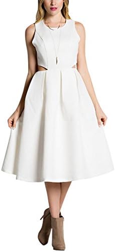 Let's do Brunch | White Pleated Flare Dress (Petite)