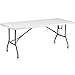 Flash Furniture Elon 6' Rectangular Plastic Folding Event Table with Carrying Handle, Bi-Fold Banquet Table for Indoor/Outdoor Events, White