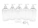 Baire Bottles 8 oz Empty Refillable Plastic Bottles with Pump - Soap, Shower, Lotion, Massage Oil, Travel - 6 Pack, Waterproof Labels, PET, BPA Free, USA (Clear with White Pumps, Floral Labels)
