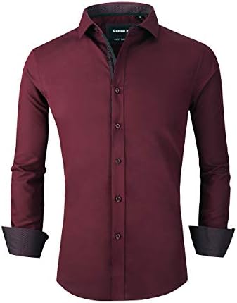 Casual King Mens Dress Shirts Wrinkle-Free Long Sleeve Button Down Formal Shirt