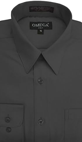 OmegaTux Boys Long Sleeve Solid Color Dress Shirts