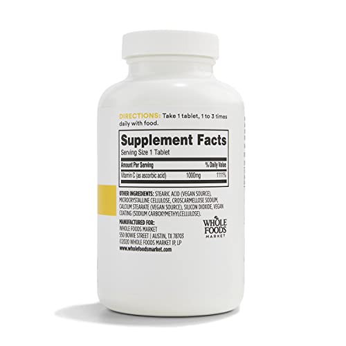 365 BY WHOLE FOODS MARKET, HIGH POTENCY VITAMIN C 1000MG, VEGAN, 250 TABLETS
