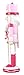 Needzo Pink Nutcracker Christmas Figure with Peppermint Hat, 14 Inch