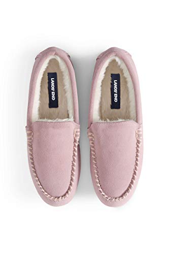 Lands' End Women's Suede Moccasin Slippers, Washed Pink, 7 - Thumbnail 6