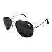 AMERICAN OPTICAL - General Aviator Sunglasses with Wire Spatula Temple and Silver Frame, True Color Grey Glass Lens