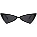 SOJOS Designer Cateye Triangle Sunglasses High Pointed Flat Mirrored Lens SJ2051 with Black Frame/Grey Lens