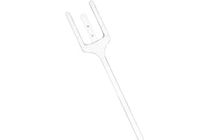 RuiLing 100pcs 12" Plastic Floral Picks Transparent Fork Shape Head Card Holders of Gift Cards, Place Cards, Photos, Food Labels for Weddings, Birthday Parties, Events, Decorations