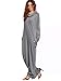 Verdusa Women's Casual Long Sleeve Cowl Neck Shift Long Maxi Dress with Pocket Grey L
