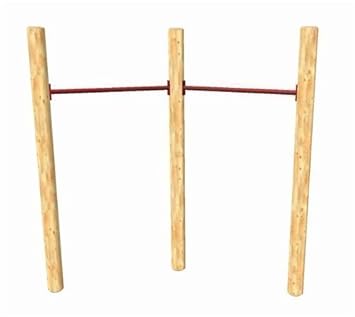 Loggyland Reckanlage, Turnreck, Reck, Metallreck, Kinderreckanlage (Doppel-Lärche rund 90 cm, rot)