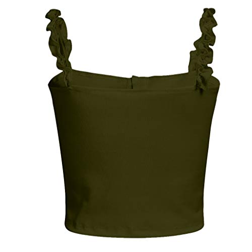 image for iYBUIA Womens Sexy Button Tank Top Vest Off Shoulder Halter Blouse T-S