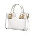 Clear Shoulder Handbags for Ladies, OURBAG Fashion 2 in 1 Designer Women's Waterproof Transparent Handbag Top Handle Crossbody Bag and Purse (White)