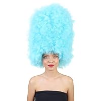 Halloween Party Online Super Size Jumbo Afro Wig Collection, Adult & Kids (Adult, Light Blue)