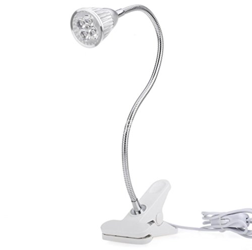 LED Plant Grow Lights-15W LED Hose plant spotlights, Potted LED Clip Growing Light Bulbs with 360 Degree Flexible Gooseneck Light for Office, Home, Indoor Garden Greenhouse (US Standard, White)