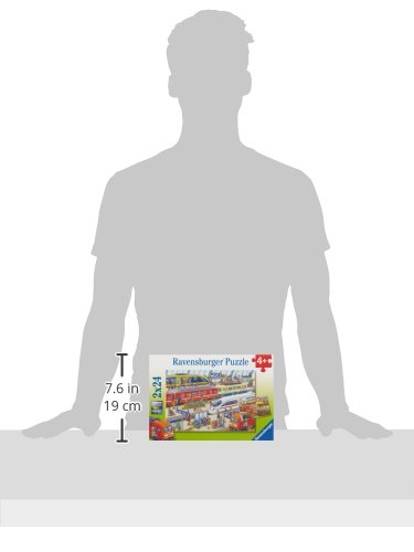 Ravensburger Kinderpuzzle - 09191 Trubel am Bahnhof - Puzzle für Kinder ab 4 Jahren, mit 2x24 Teilen – Bild 4