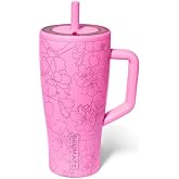Br&uuml;Mate Era 30 oz Tumbler with Handle &amp; Straw | 100% Leakproof Insulated Water Bottle Tumbler with Lid &amp; Flexible SoftSip Straw | Made of Stainless Steel | Cup Holder Friendly | 30oz (Cherry Blossom)